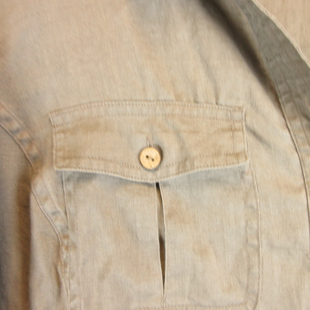 Saks Fifth Avenue Threads Gray Linen Button-Down Shirt Size L - Picture 3 of 9